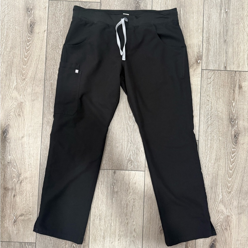 Figs Black Women's Joggers with Gray Drawstring